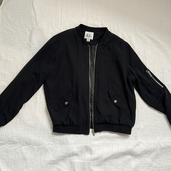 Jules & Leopold-Black Lightweight Bomber Jacket NWT size Small - Picture 2 of 13